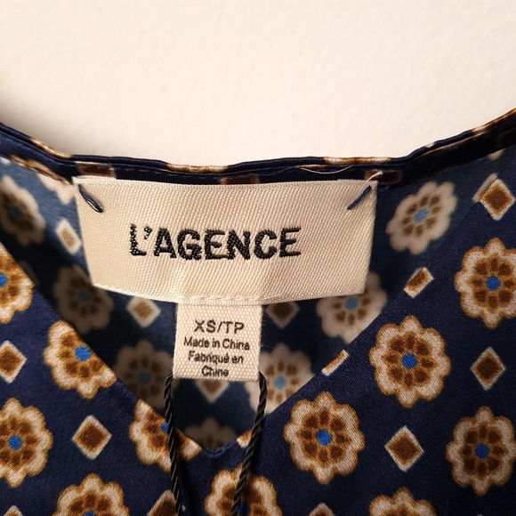 L'AGENCE Gabriella Tank Camisole Spaghetti Silk Medieval Blue Bisque XS - Picture 4 of 13